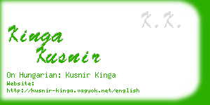 kinga kusnir business card
